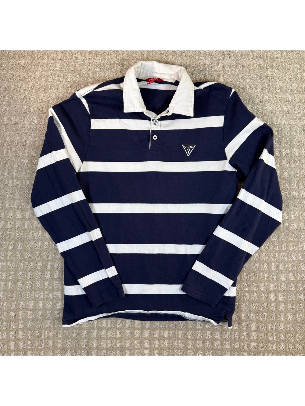 Guess Striped Rugby Shirt Long Sleeve Medium